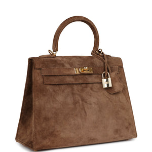 Hermes Kelly Sellier 25 Brown Doblis Gold Hardware