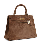 Hermes Kelly Sellier 25 Brown Doblis Gold Hardware