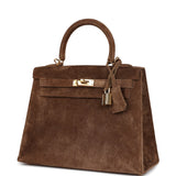 Hermes Kelly Sellier 25 Brown Doblis Gold Hardware