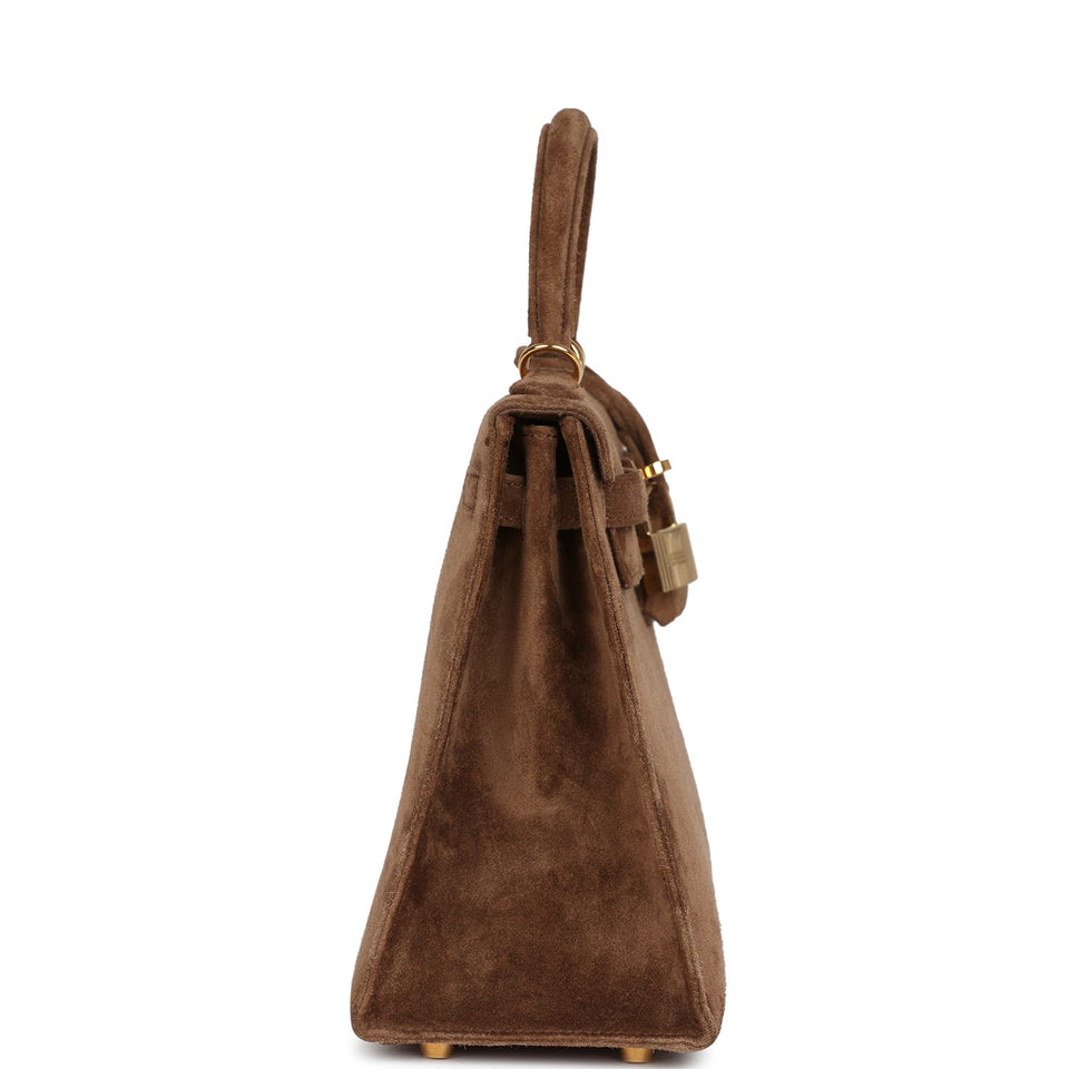 Hermes Kelly Sellier 25 Brown Doblis Gold Hardware