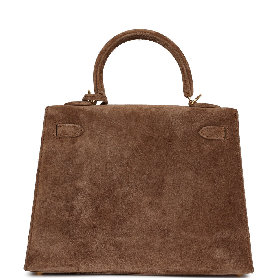 Hermes Kelly Sellier 25 Brown Doblis Gold Hardware