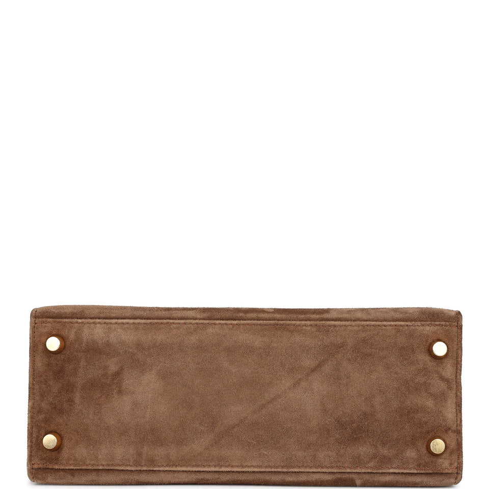 Hermes Kelly Sellier 25 Brown Doblis Gold Hardware