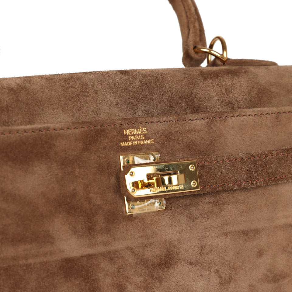 Hermes Kelly Sellier 25 Brown Doblis Gold Hardware
