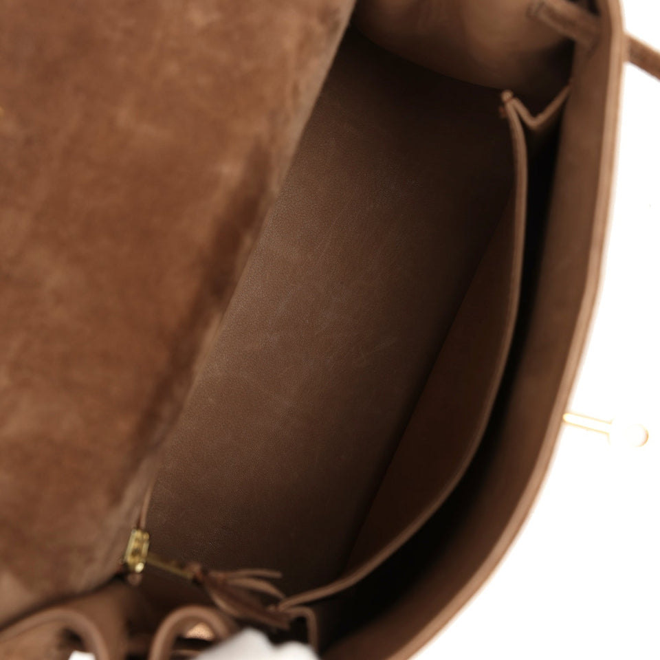 Hermes Kelly Sellier 25 Brown Doblis Gold Hardware