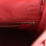Hermes Kelly 35 Rouge Garance Clemence Gold Hardware
