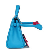 Hermes "Quelle Idolle" Kelly Doll Bleu Frida and Rose Extreme Swift Palladium Hardware
