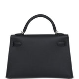 Hermes Kelly Sellier 20 Black Epsom Palladium Hardware