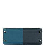 Hermes Kelly Sellier 28 Casaque Vert Cypres and Vert Bosphore Epsom Gold Hardware