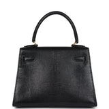 Hermes Kelly Sellier 20 Black Varanus Salvator Lizard Gold Hardware