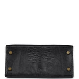 Hermes Kelly Sellier 20 Black Varanus Salvator Lizard Gold Hardware