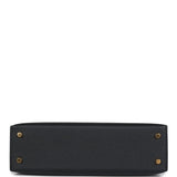Hermes Kelly Sellier 20 Black Epsom Gold Hardware