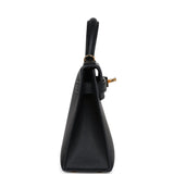 Hermes Kelly Sellier 20 Black Epsom Gold Hardware