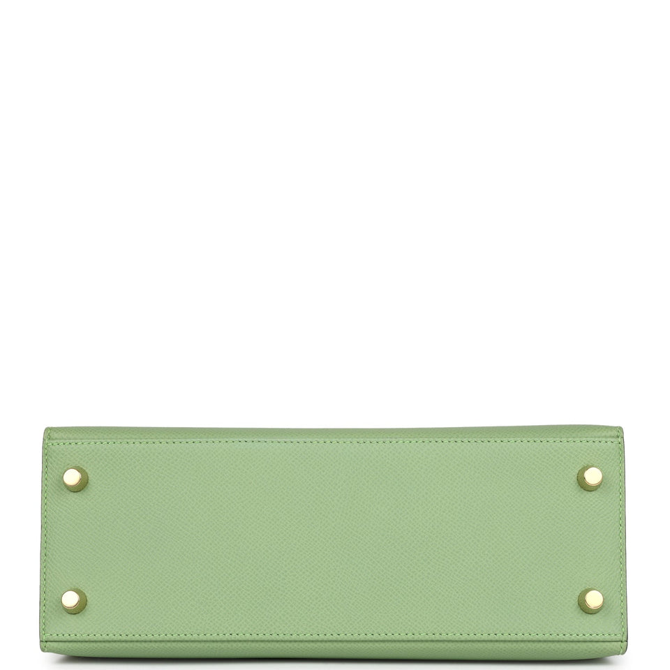 Hermes Kelly Sellier 25 Vert Criquet Epsom Gold Hardware
