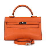 Hermes Micro Kelly 15 Orange Swift Palladium Hardware
