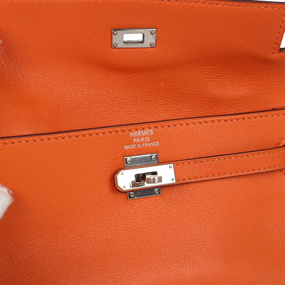 Hermes Micro Kelly 15 Orange Swift Palladium Hardware