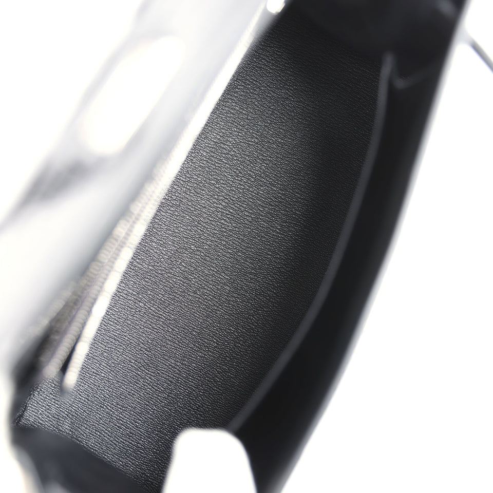 Hermes Kelly Sellier 25 Black Shiny Niloticus Crocodile Palladium Hardware