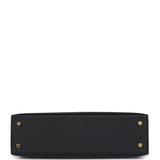 Hermes Kelly Sellier 20 Black Epsom Gold Hardware