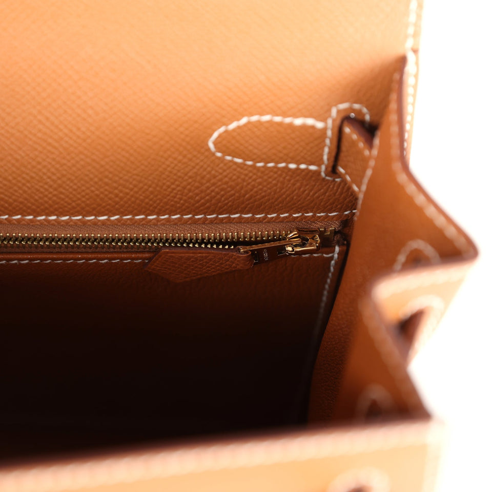 New Hermes Kelly Sellier 28 Gold Epsom Gold Hardware
