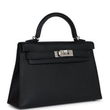 Hermes Kelly Sellier 20 Black Epsom Palladium Hardware