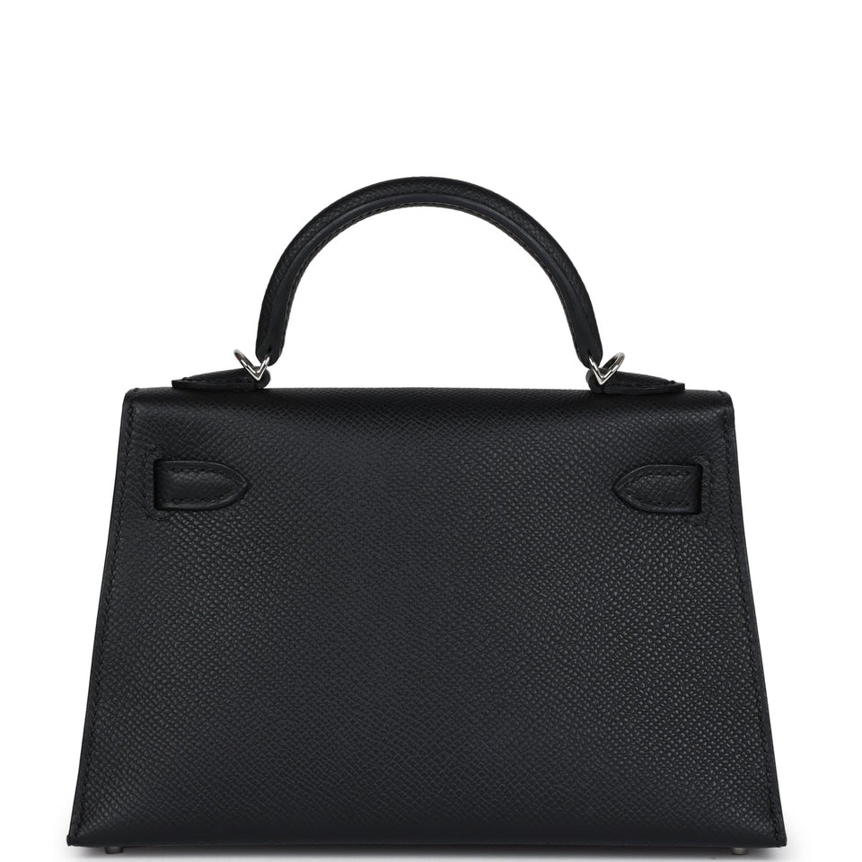 Hermes Kelly Sellier 20 Black Epsom Palladium Hardware