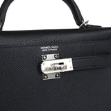 Hermes Kelly Sellier 20 Black Epsom Palladium Hardware