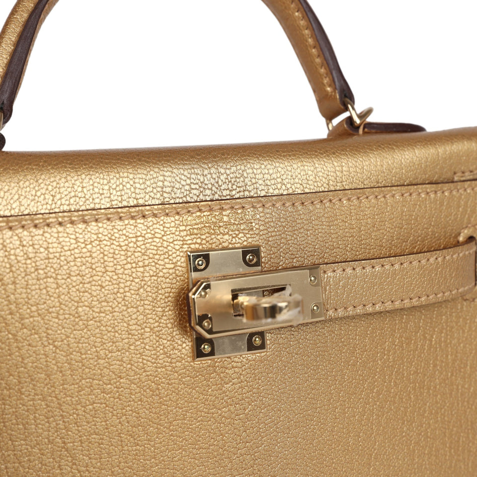 Hermes Kelly Sellier 20 Dore Chevre Chamkilight Permabrass Hardware