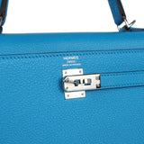 Hermes Kelly Sellier 25 Bleu Zanzibar Chevre Palladium Hardware