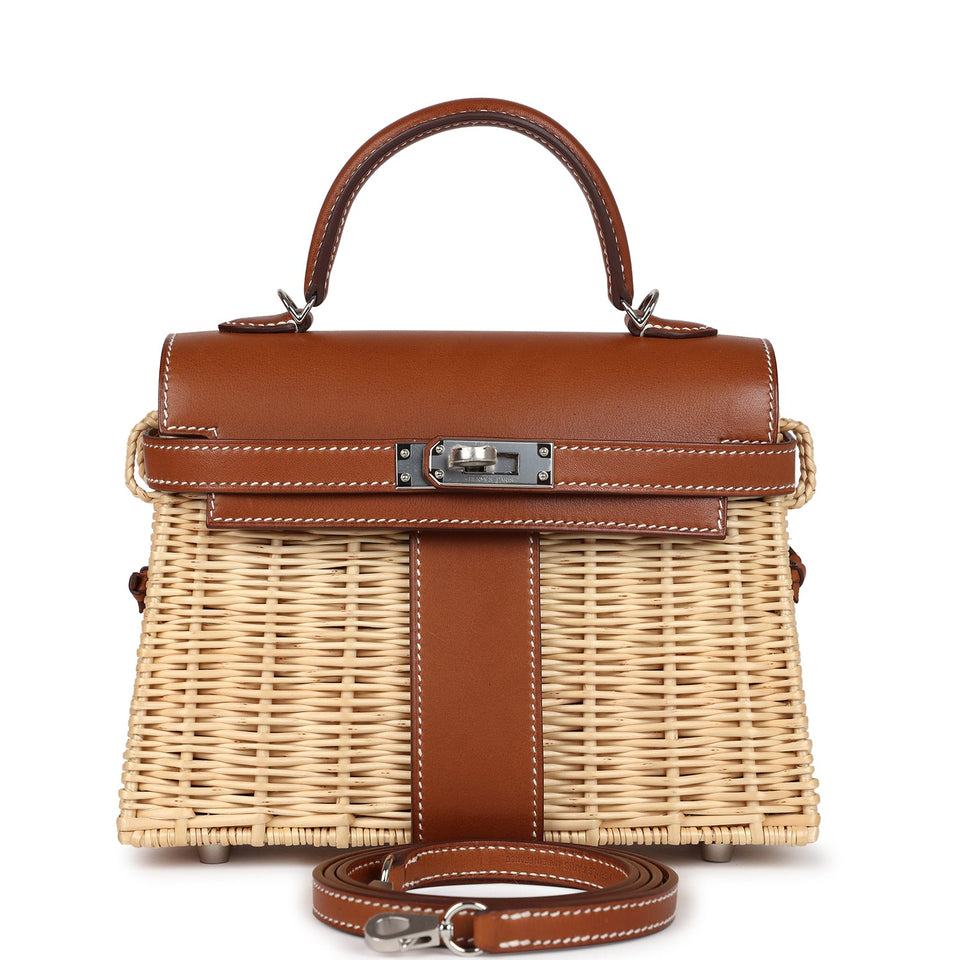 Hermes Mini Picnic Kelly 20 Fauve Barenia Palladium Hardware