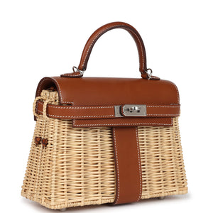 Hermes Mini Picnic Kelly 20 Fauve Barenia Palladium Hardware