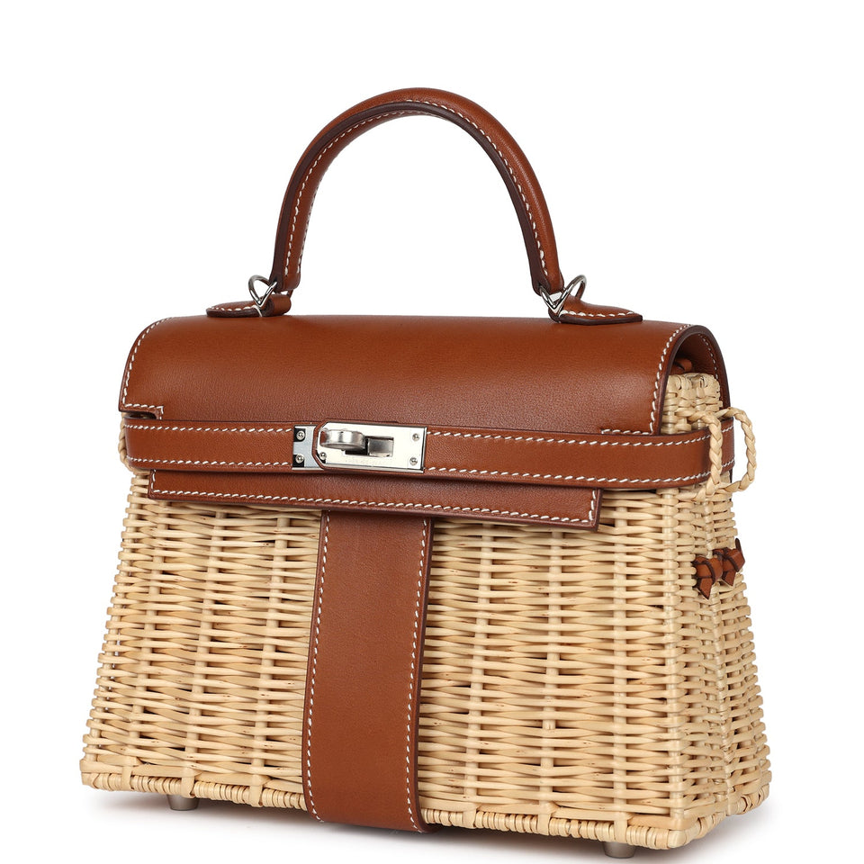 Hermes Mini Picnic Kelly 20 Fauve Barenia Palladium Hardware
