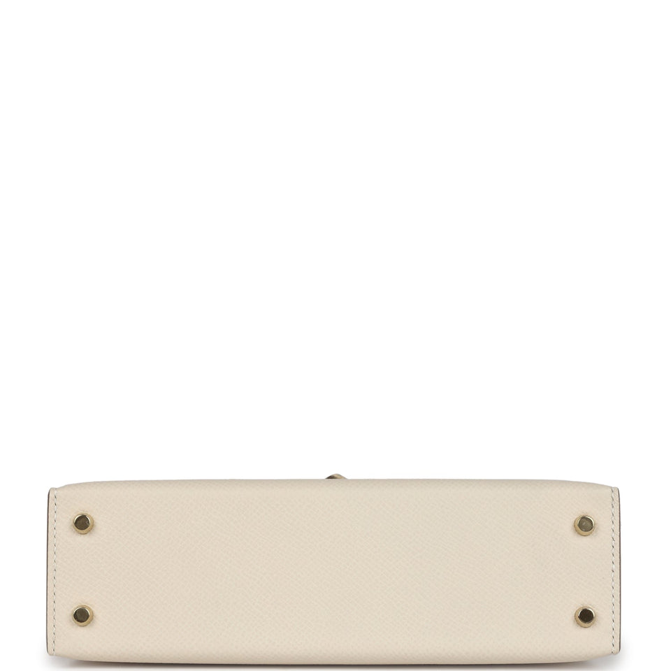 Hermes Kelly Sellier 20 Craie Epsom Permabrass Hardware