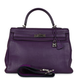 Hermes Kelly Retourne 35 Ultraviolet Clemence Palladium Hardware