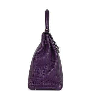 Hermes Kelly Retourne 35 Ultraviolet Clemence Palladium Hardware