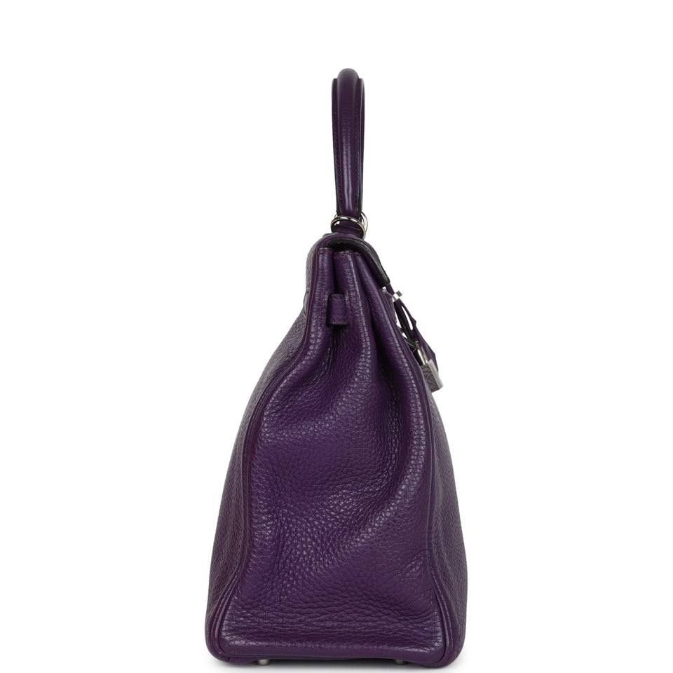 Hermes Kelly Retourne 35 Ultraviolet Clemence Palladium Hardware