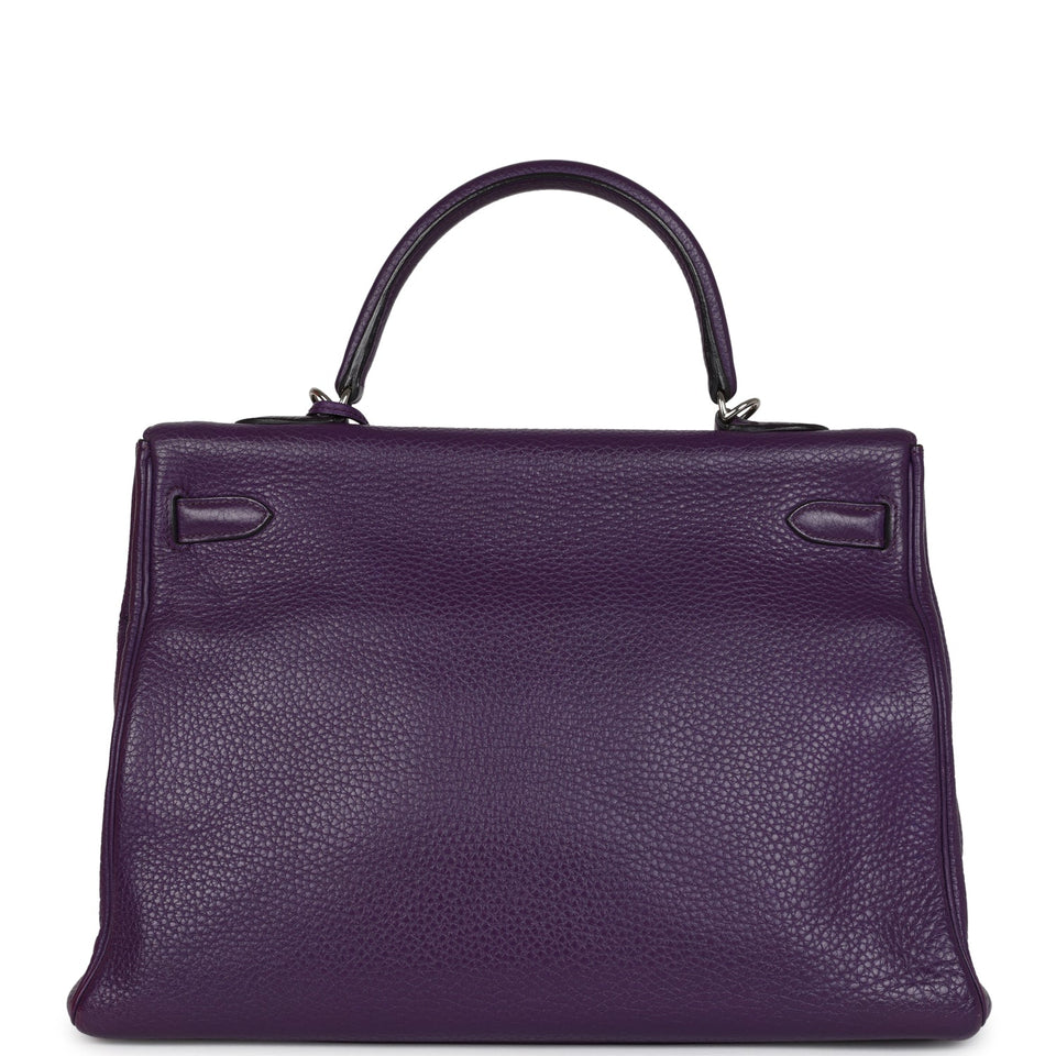Hermes Kelly Retourne 35 Ultraviolet Clemence Palladium Hardware