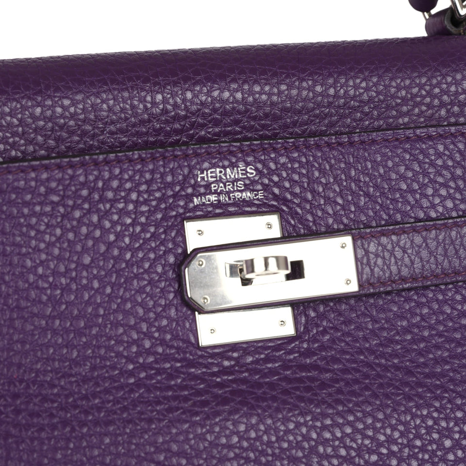 Hermes Kelly Retourne 35 Ultraviolet Clemence Palladium Hardware