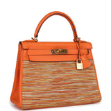 Hermes Kelly Retourne 28 Vibrato Orange Evercalf Gold Hardware