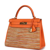 Hermes Kelly Retourne 28 Vibrato Orange Evercalf Gold Hardware