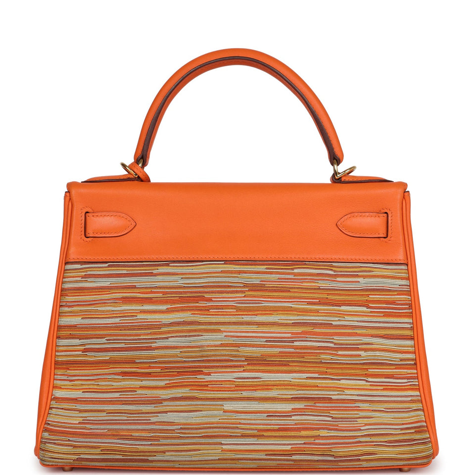 Hermes Kelly Retourne 28 Vibrato Orange Evercalf Gold Hardware