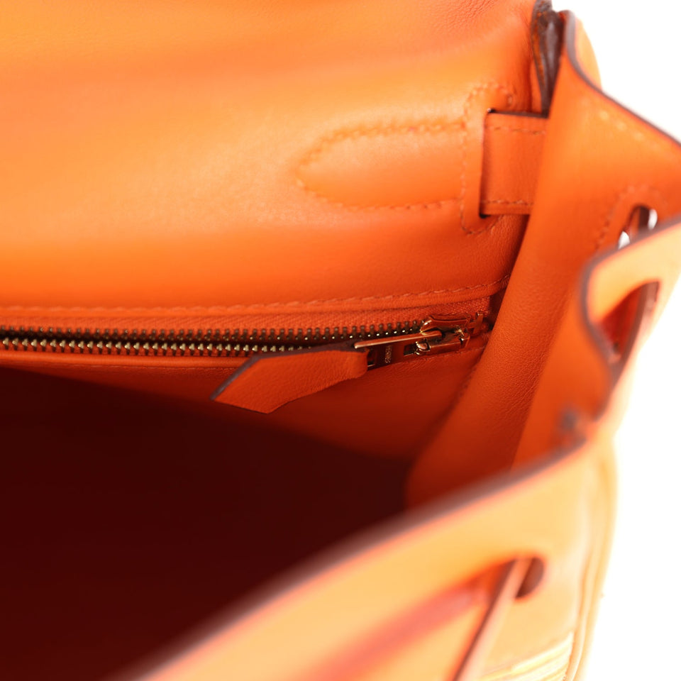 Hermes Kelly Retourne 28 Vibrato Orange Evercalf Gold Hardware