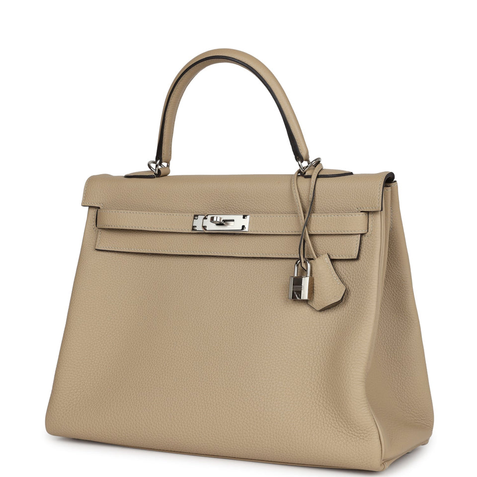Hermes Kelly Retourne 35 Trench Togo Palladium Hardware