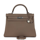 Hermes Special Order (HSS) Kelly Retourne 32 Etoupe Verso Togo Palladium Hardware