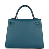 Hermes Kelly Sellier 25 Vert Bosphore Verso Madame Palladium Hardware