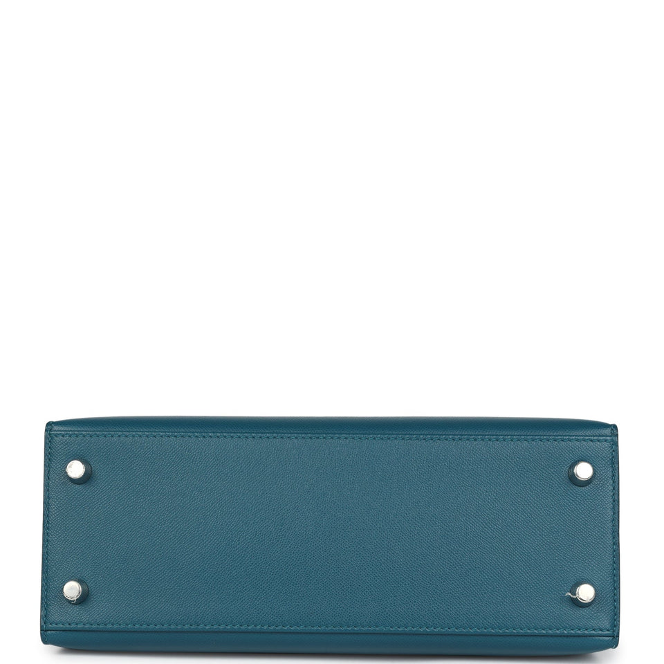 Hermes Kelly Sellier 25 Vert Bosphore Verso Madame Palladium Hardware