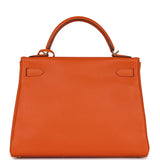 Hermes Kelly Retourne 32 Orange H Epsom Gold Hardware