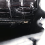 Hermes Kelly Retourne 32 SO Black Matte Niloticus Crocodile Black Hardware