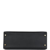 Hermes Kelly Sellier 28 Black Epsom Gold Hardware