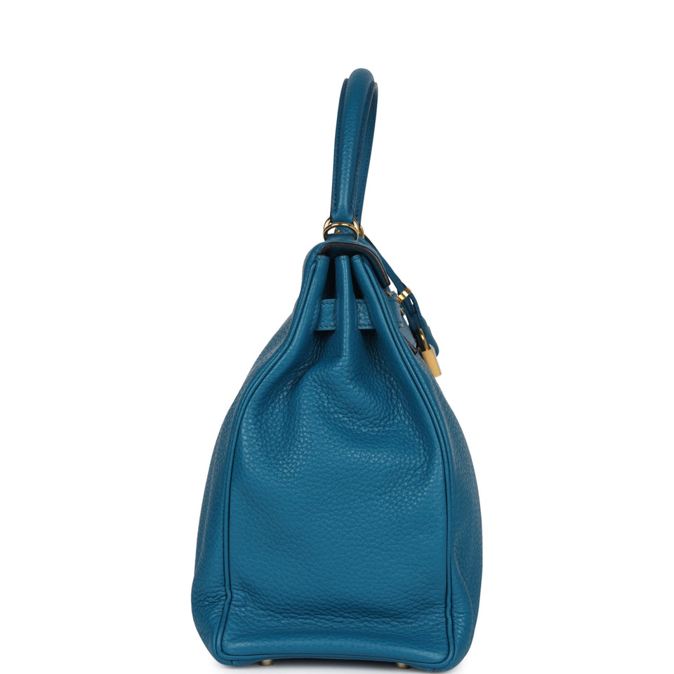 Hermes Kelly Retourne 35 Cobalt Clemence Gold Hardware