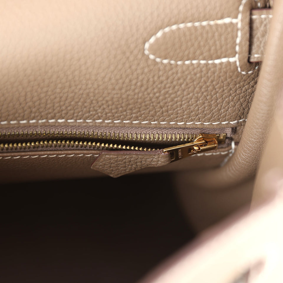 Hermes Kelly Retourne 35 Etoupe Togo Gold Hardware