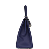 Hermes Kelly Retourne 28 Bleu Encre Verso Evercolor Palladium Hardware